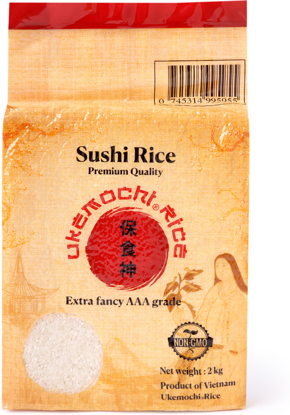 Ukemochi SUSHI RICE 2 KG PACK Jasmine Rice (Full Grain, Unpolished)(2 kg)
