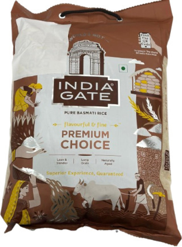 INDIA GATE Premium Choice Basmati Rice (Long Grain, Polished)(5 kg)