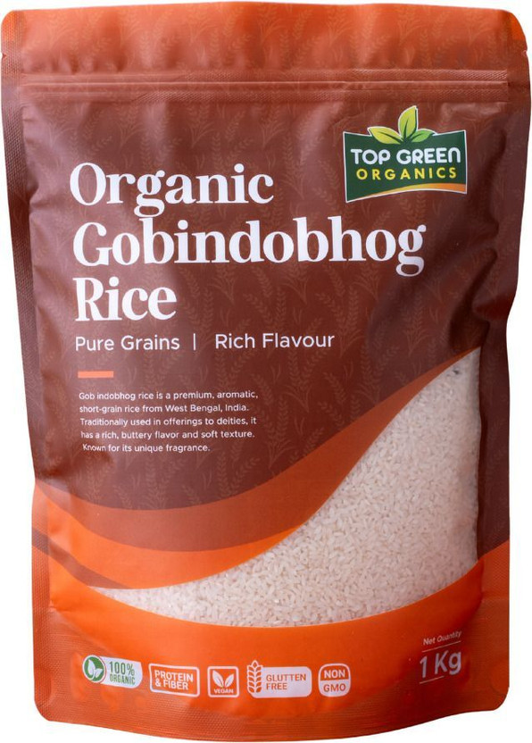 Top Green Organics Organic Jeera Gobindobhog Rice (Small Grain, Polished)(1 kg)