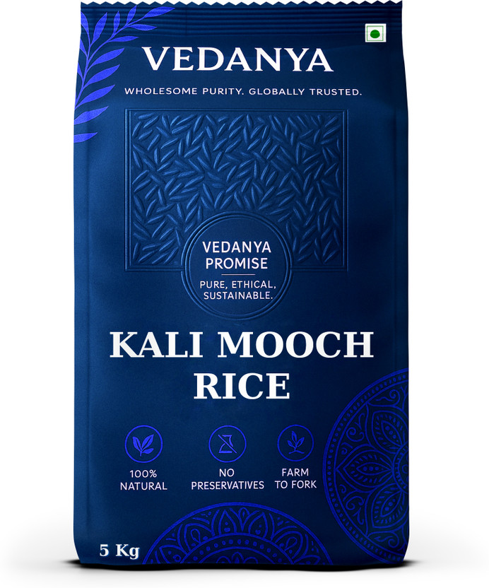 Vedanya Chinnor (Kali Mooch) Rice - Premium Fragrant Grain | Perfect for Pulav & Curries Kalimuch Rice (Medium Grain)(5 kg)