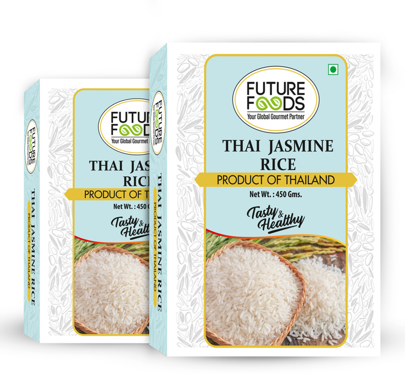 Future Foods Thai Jasmine Rice, Thai Cuisine, Long grain, Pack of 2, 450 grams * 2 Jasmine Rice (Long Grain, Raw)(0.9 kg)