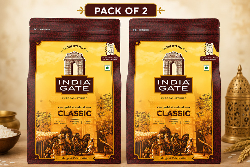 INDIA GATE Gold Standard CLASSIC Basmati Rice 2KG Basmati Rice (Long Grain, Raw)(2 kg)