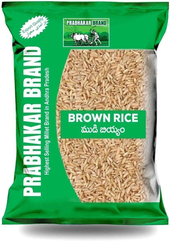Prabhakar Brand Brown rice  Brown Everyday Rice (Medium Grain, Unpolished)(1 kg)