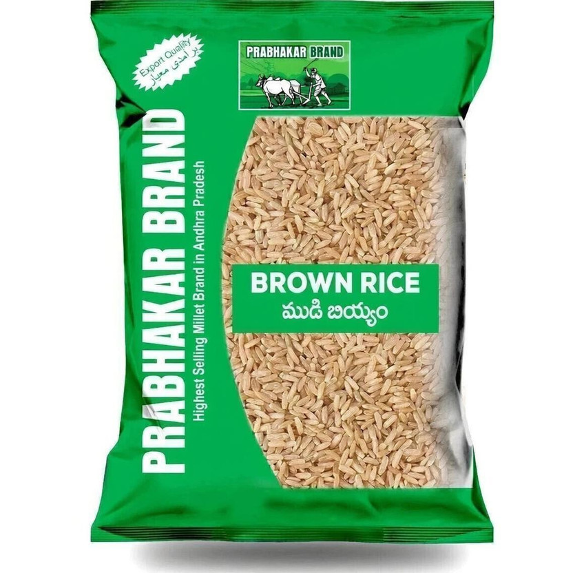 Prabhakar Brand Brown rice  Brown Everyday Rice (Medium Grain, Unpolished)(1 kg)