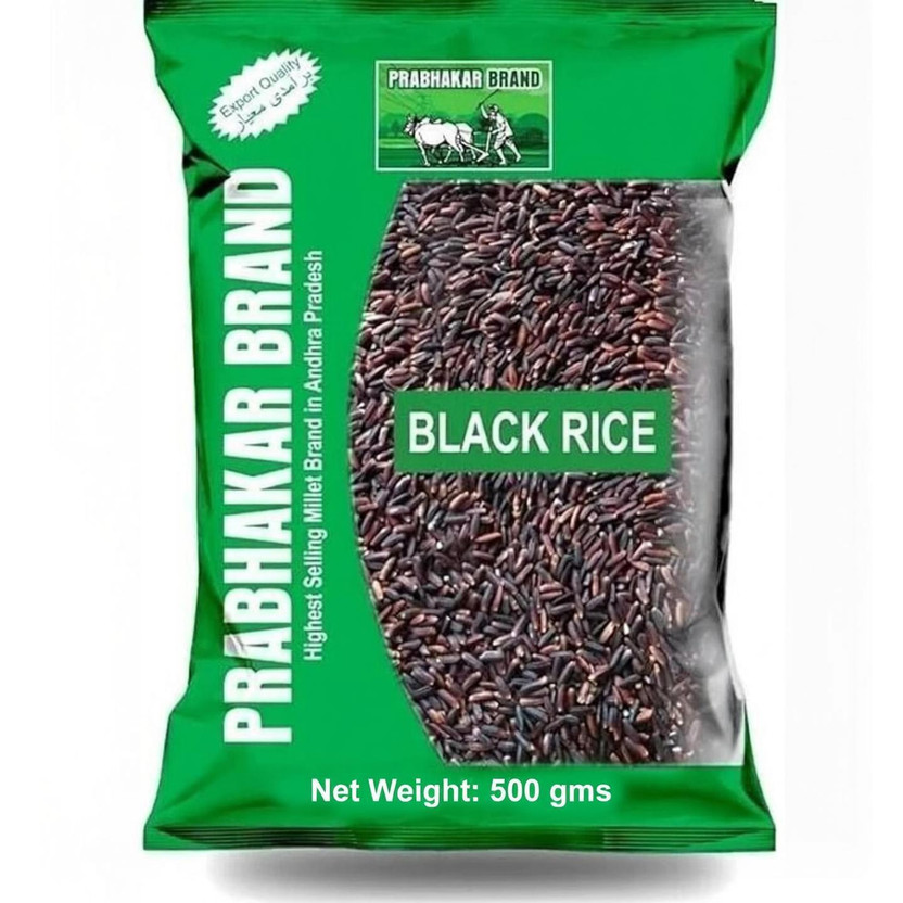Prabhakar Brand KARUPPU KAVUNI (Long Grain, ) export quality Black Everyday Rice (Medium Grain, Unpolished)(0.5 kg)