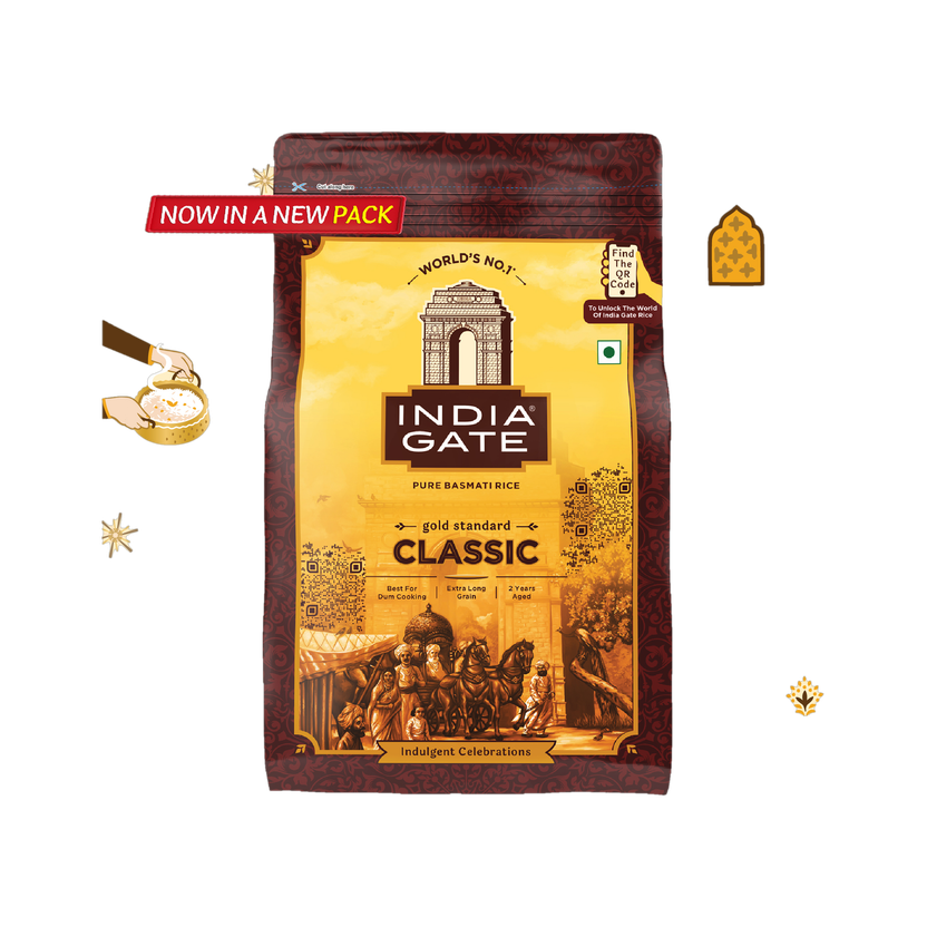 INDIA GATE Gold Standard Classic Basmati Rice (Long Grain, Polished)(1 kg)