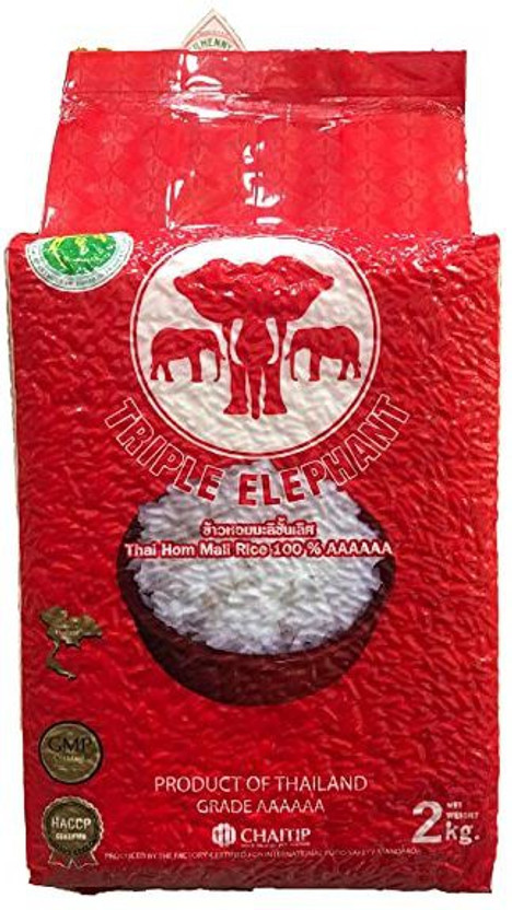 Triple Triple Elephant Premium Thai Jasmine Rice (Thai HOM Mali) 2kg Jasmine Rice (Raw)(2 kg) - Flipkart Deal
