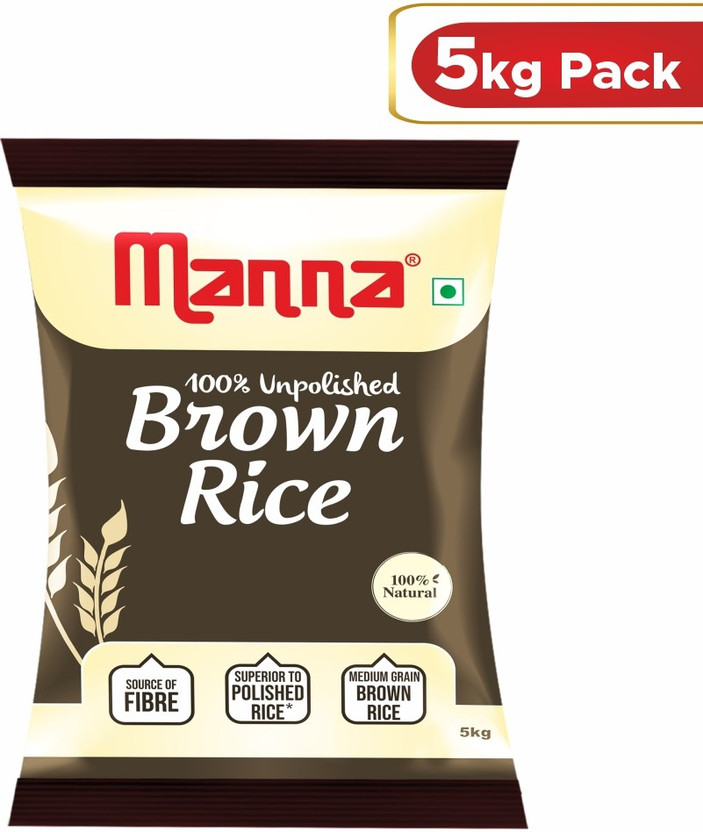 Manna  Medium Grain| Naturally Low GI Brown Rice (Medium Grain, Unpolished)(5 kg)