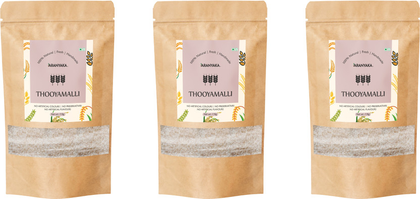 ARANYAKA Thooyamalli|Thuya Malli |Grown Sustainably for a Healthier Tomorrow Brown Boiled Rice (Medium Grain, Unpolished)(3 kg)