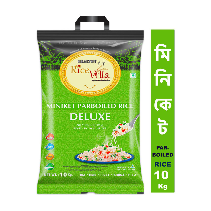 Healthy Rice Villa Miniket  Rice Deluxe 10Kg Minicate Rice (Medium Grain, Parboiled)(10 kg)