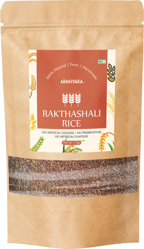 ARANYAKA Kerala Rakthashali Rice|Healthy Royal Rice|Iron Rich|Blood Purifier Red Raw Rice (Small Grain, Raw)(1 kg)