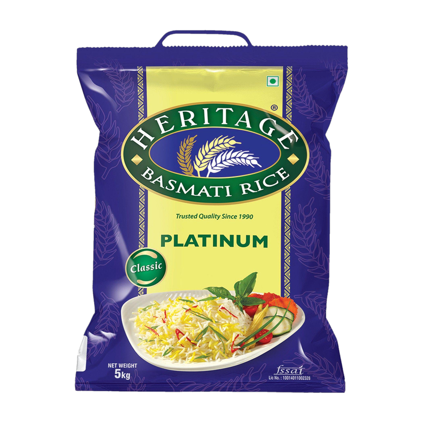 Heritage Platinum Basmati Rice (Long Grain)(5 kg)