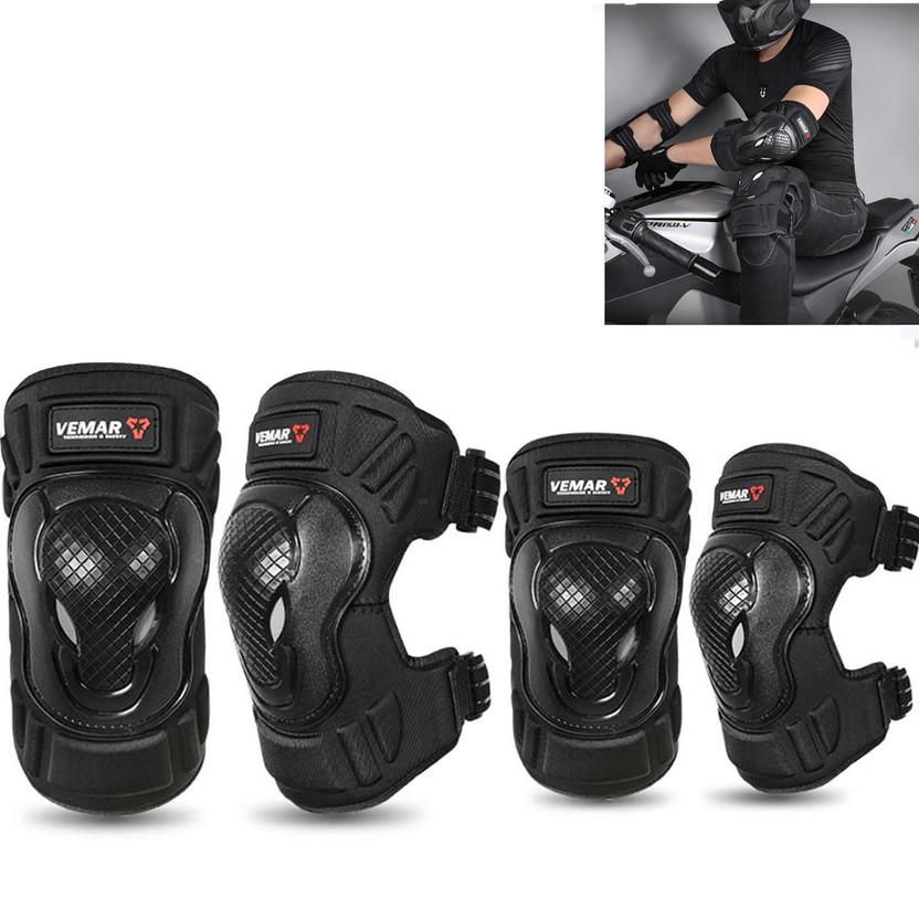 AUTO AUTO PEARL Protective Half Elbow Guard/Knee and Shin Guards for All Bike Elbow Guard, Knee Guard, Shin Guard Free Black(Pack of 4) - Flipkart Deal