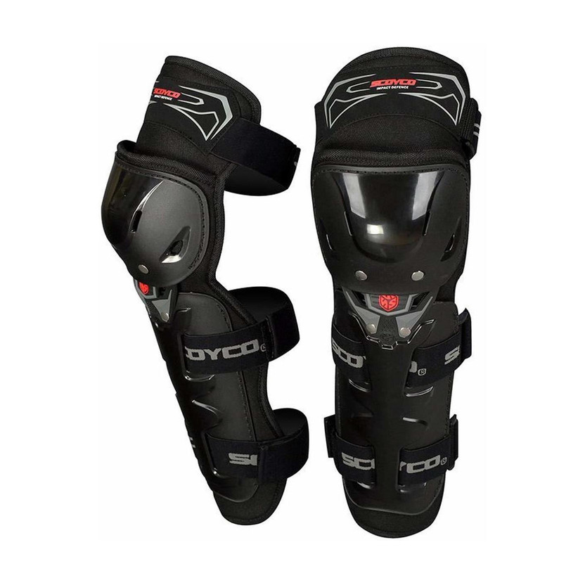 SCOYCO K11 Adjustable Knee and Shin Protection Guard with Pads Flexible Breathable Knee Guard Free Black(Pack of 4)