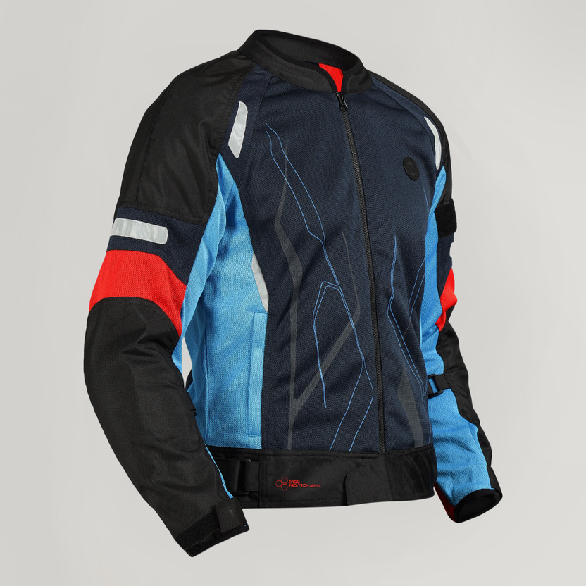 ROYAL ENFIELD Streetwind Eco V2 Sustainable Ridng Jacket | CE Level 2 Shoulder & Elbow Armors Riding Protective Jacket(Blue, XXL)
