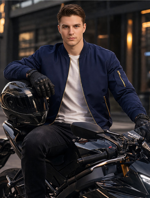 Mia Mia Fashion Men’s Protective Biker Windcheater with Full Sleeves & Zip Closure Riding Protective Jacket(Blue, XL) - Flipkart Deal