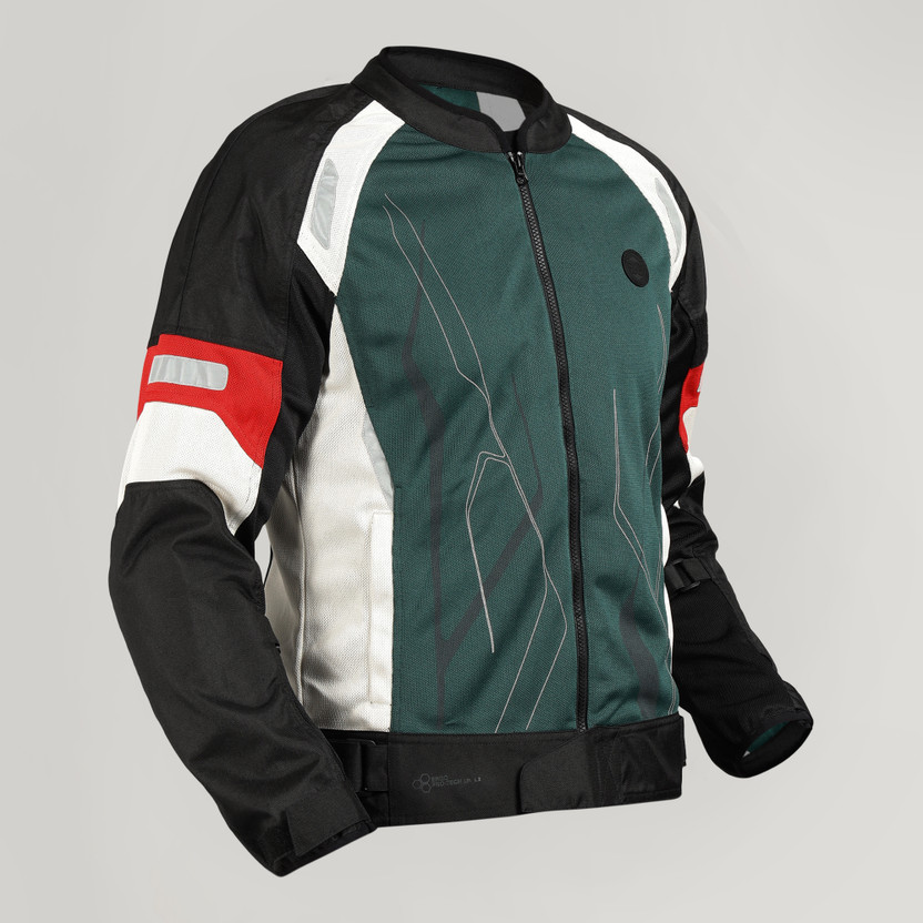 ROYAL ENFIELD Streetwind Eco V2 Sustainable Ridng Jacket | CE Level 2 Shoulder & Elbow Armors Riding Protective Jacket(Green, M)