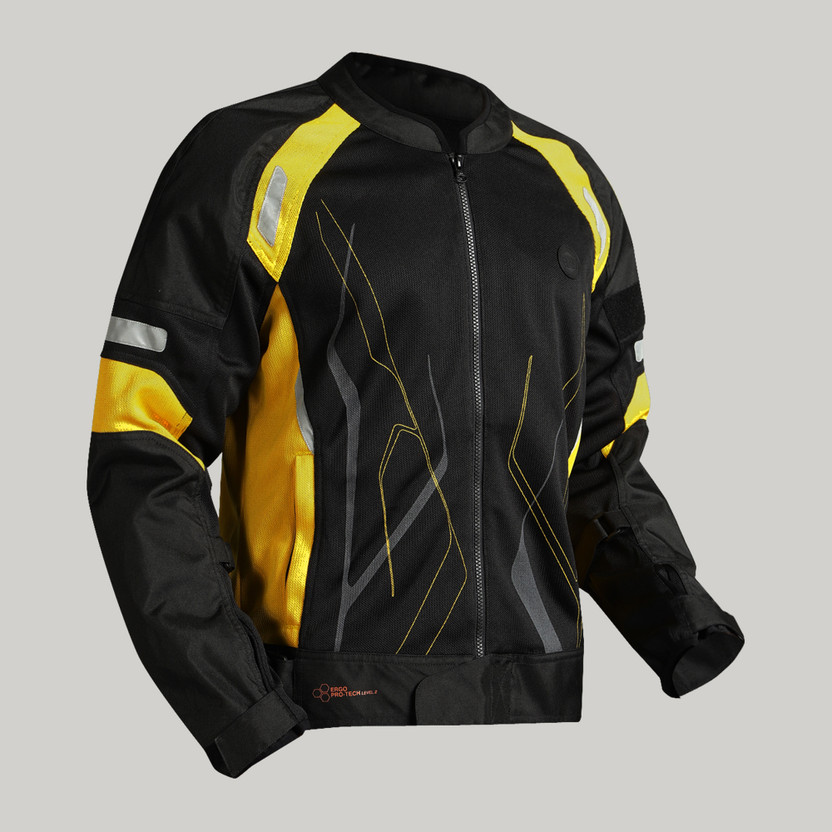 ROYAL ENFIELD Streetwind Eco V2 Sustainable Ridng Jacket | CE Level 2 Shoulder & Elbow Armors Riding Protective Jacket(Yellow, M)