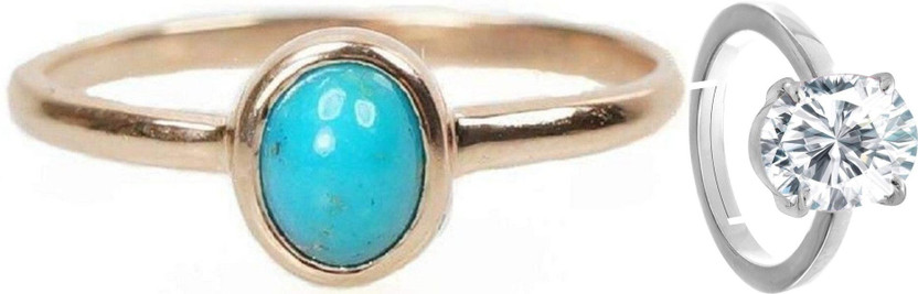 YADAV ER Unique & Effective Original Turquoise / Firoza Stone Ring for Men&Women Brass Ring