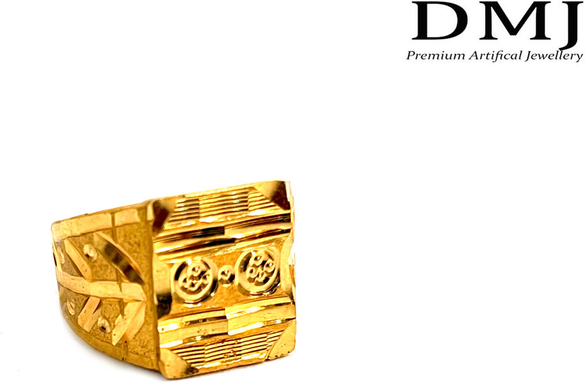 DMJ Premium HighQuality Gold Look Finely Detailed Handmade Ring Brass Gold Plated Ring