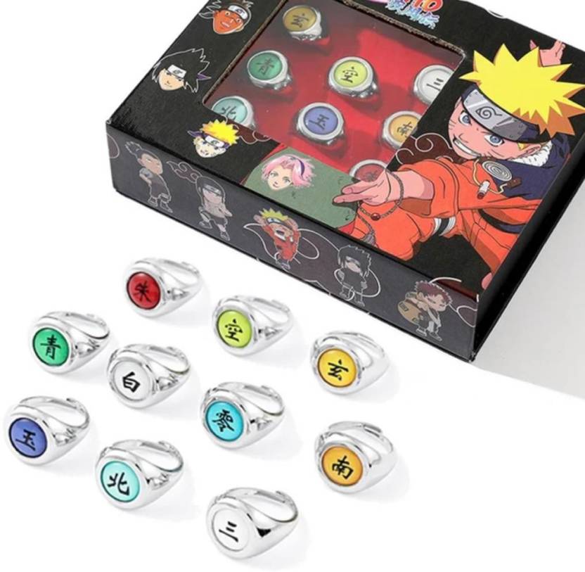 Mubco Naruto Akatsuki Rings Set With Necklace | Adjustable Anime Rings  Collection Metal Silver Plated Ring Set Price in India - Buy Mubco Naruto  Akatsuki Rings Set With Necklace | Adjustable Anime