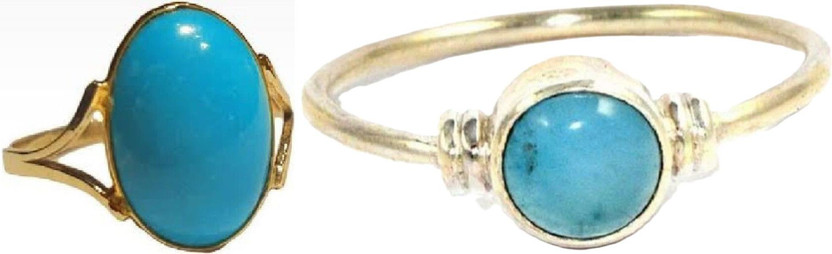 YADAV ER Unique & Effective Original Turquoise / Firoza Stone Ring for Men&Women Brass Ring