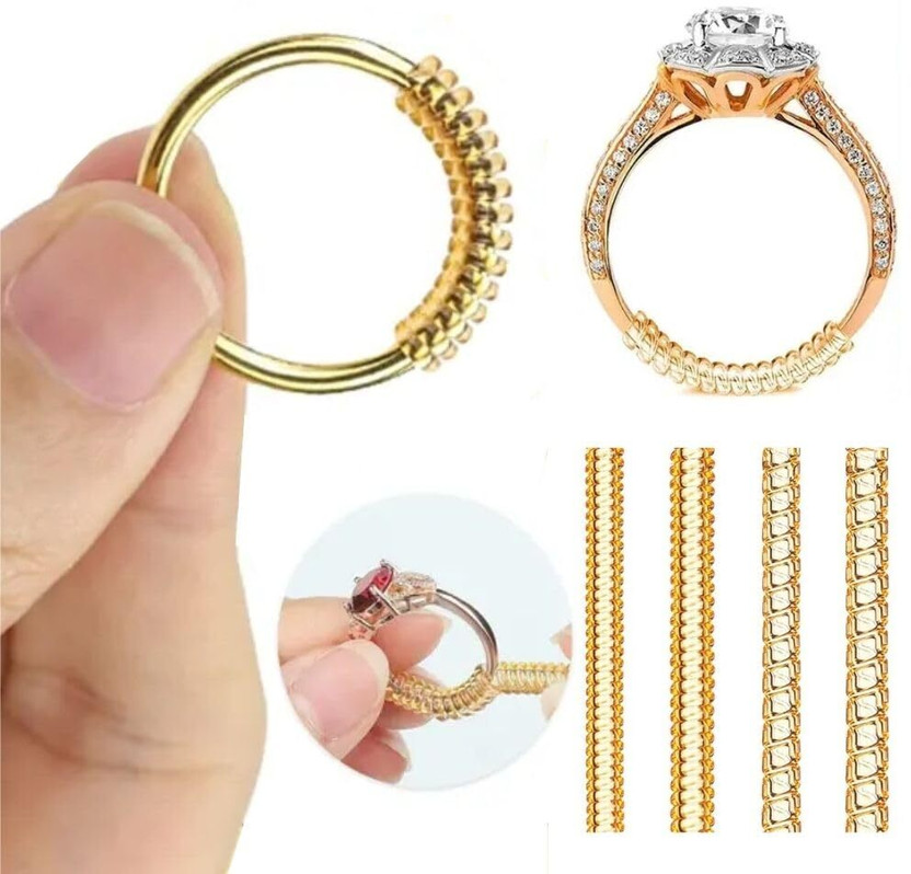 LUNEXAA Adjustable Ring Size Reducer Set Invisible Spiral Ring Tightener Rubber Ring