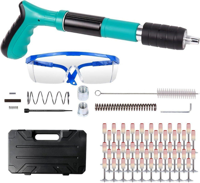 YUPRA Steel Nail Gun Tool With Full Kit And 50 Nail Set Nail Wall Fixing Tool Nail Gun Concrete Nail Gun With 50 Nail Cordless  Nailer(15 gauge)