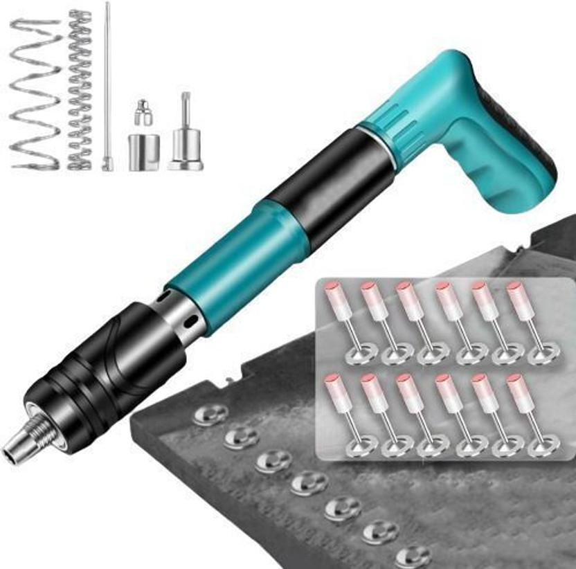 RVPSTOREE Manual Steel Nail Gun Tool 12 pcs Nails, Nail Wall Tool for Cement Concrete Wall Heavy Duty Fast Hitting Rivet Gun