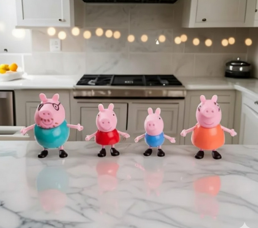 A Cube Peppa Pig Family Kids Toy Set (4 Pcs) Cute Cartoon Pig for Kids | Toys For Kids(Multicolor)