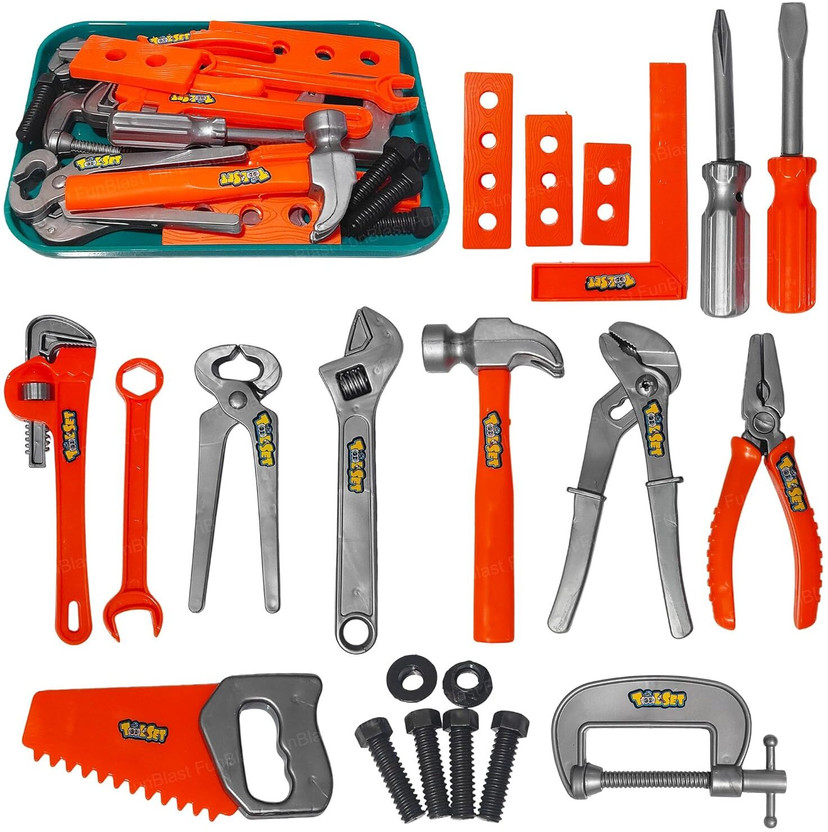 FunBlast FunBlast 22 Pcs Tools Kit Toys for Kids - Pretend Play Toy, Role Play Engineer Workshop - Flipkart Deal