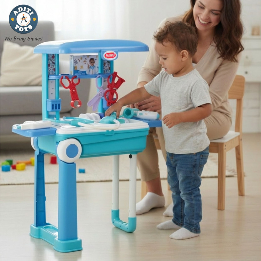 NIYAMAT Kids Doctor Play Set Medical Station Examination Table Pretend Play Toy Kit