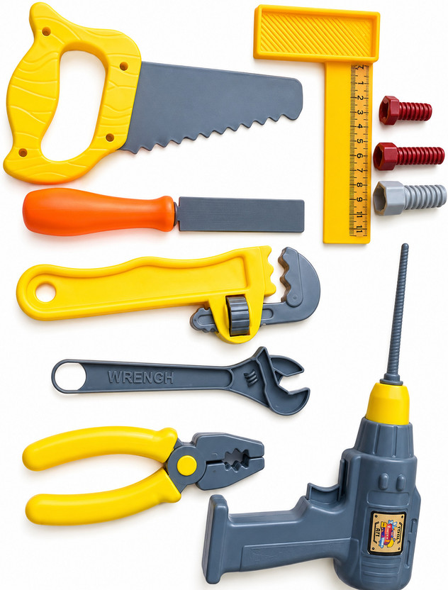 FUTUREZ KEY Little Builder’s Pro Workshop – 12-Piece Deluxe Toy Tool Set