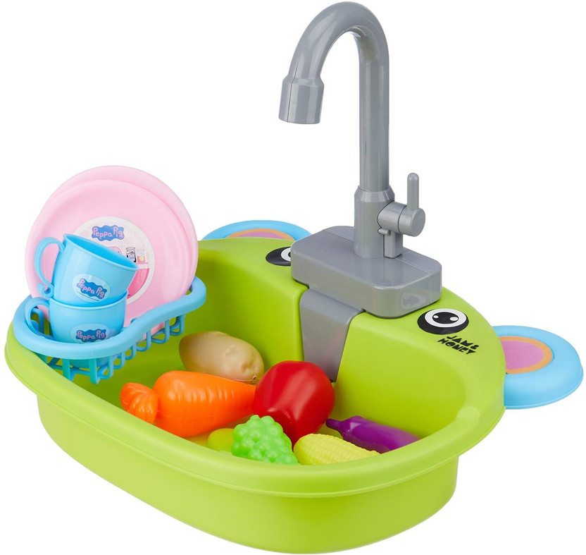 SARASI Washup Kitchen Set for Girls | Pretend Play Sink Toy with Utensils & Water Pump
