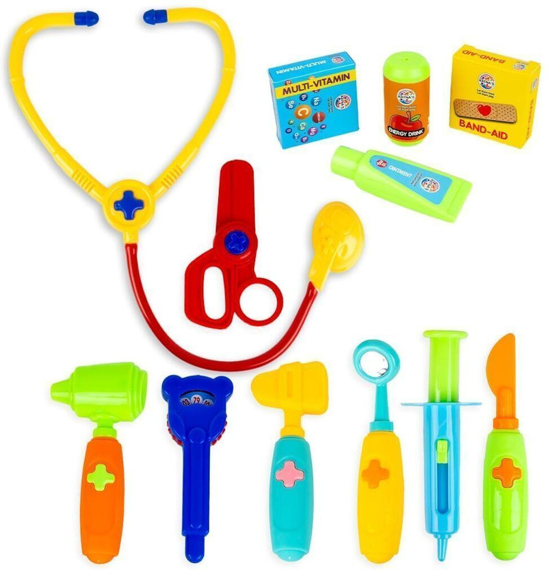 BKDT Marketing Doctor Medical kit for Kids with stethoscope, injection,scissor, meds & kit