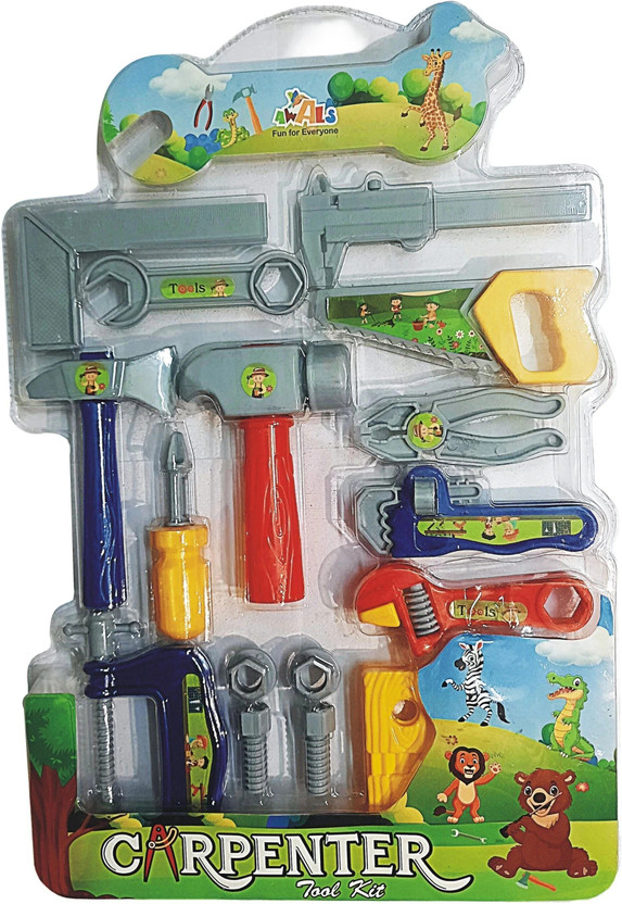 BKDT Marketing Mechanics Carpenter Tool Kit Toys for Kids - Pretend Play Toy DIY -14 Tools