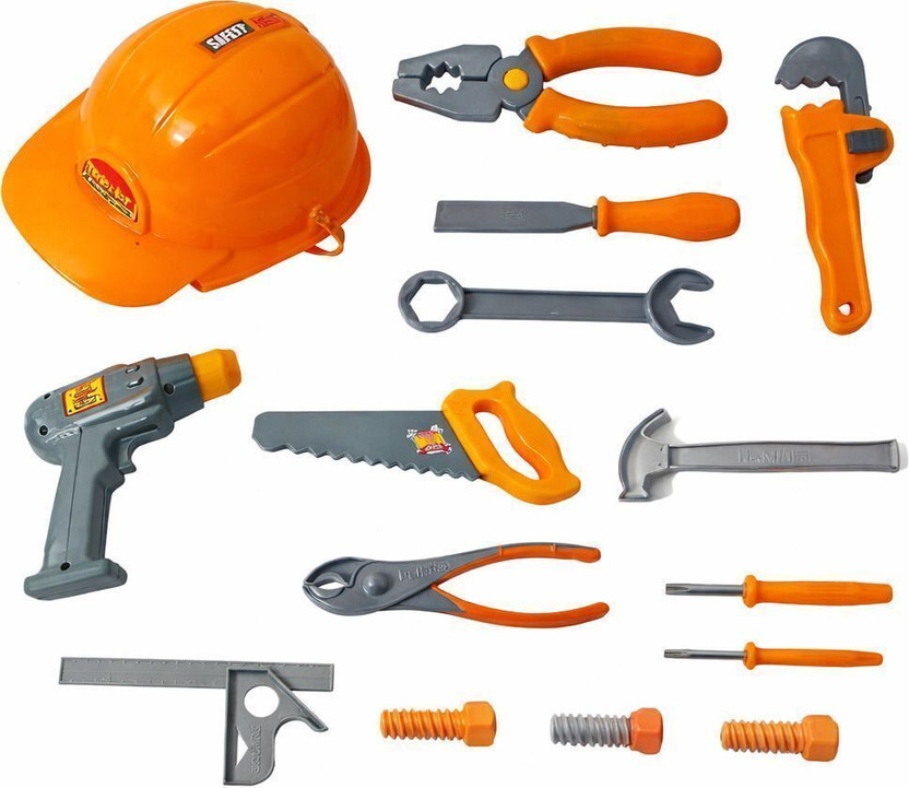 Liztora Kids Construction Tool Set with Helmet – 17-Piece Pretend Play DIY Toy (3+)