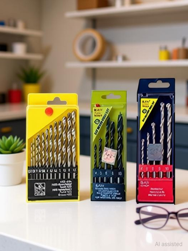 Kshivi Drill Bit Set 23 pcs Drill Bits Combo - 13 Pieces Hss Drill, 5 pcs Sharpe Tip Drill for Wood, 5 Pieces Masonry Drill Set for Wall, Concrete Pack Of 3