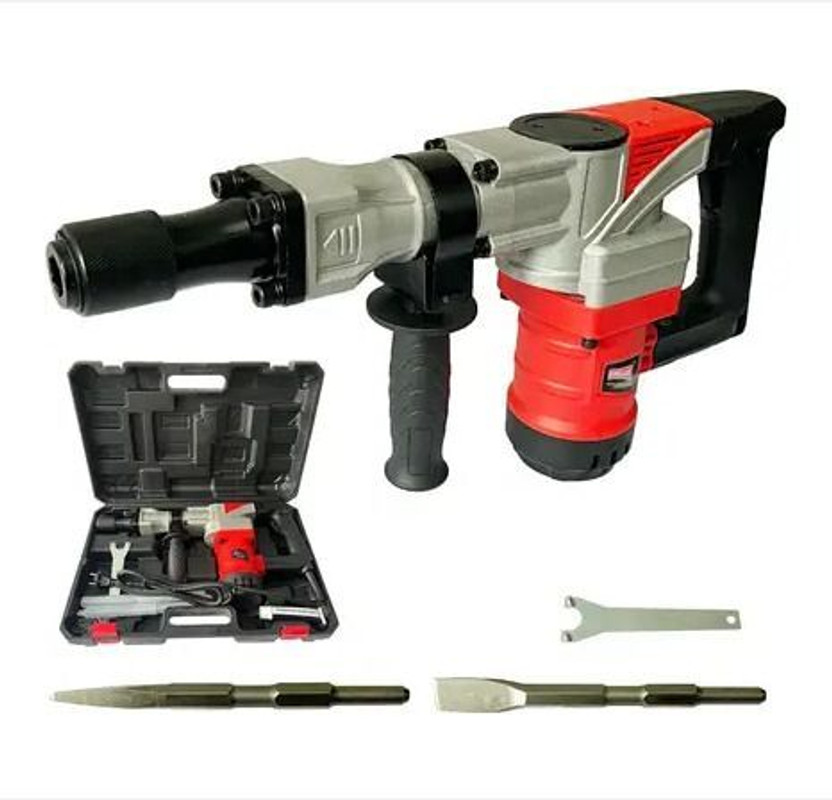 DUMDAAR 7KG 1500W, 360° Rotating Handle, with Anti vibration control handle, 2900 RPM Electric Demolition Hammer, (Green) Rotary Tool(17 mm)