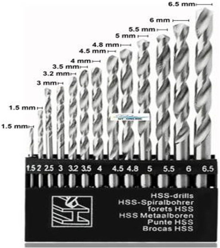 Kshivi 13 Pcs High Speed Steel Drilling Bits For Wood, Metal, Plastic Size 1.5mm-6.5mm DB63 Rotary Tool(6.5 mm)