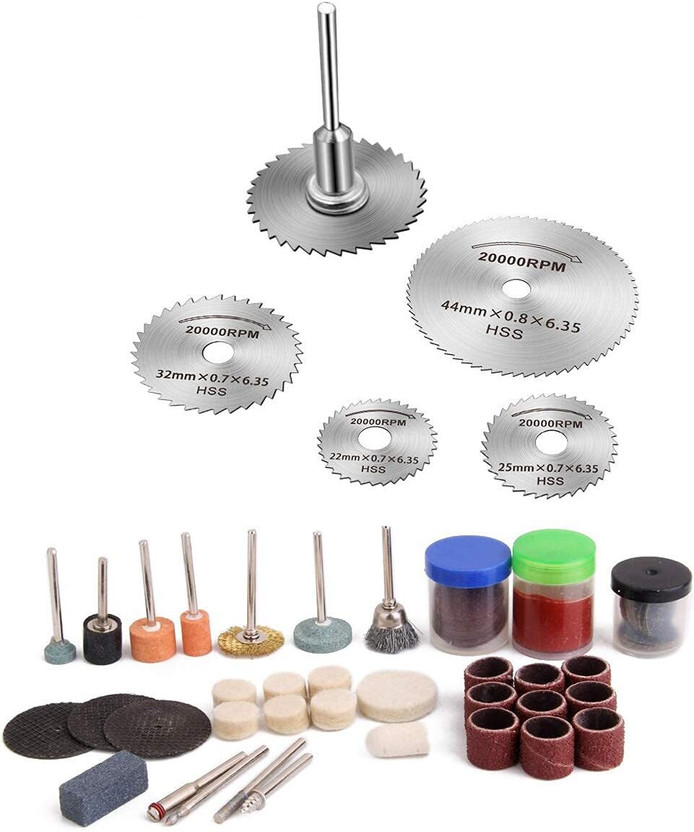 Inditrust Inditrust HSS Circular Saw Blade Discs With Rotary Tool for Metal Cutter Set -105 Pieces Accessory Power Tool, Wood Cutter, Metal Cutting Discs 5 PCS HSS Circular Saw Rotary Tool(6 mm) - Flipkart Deal