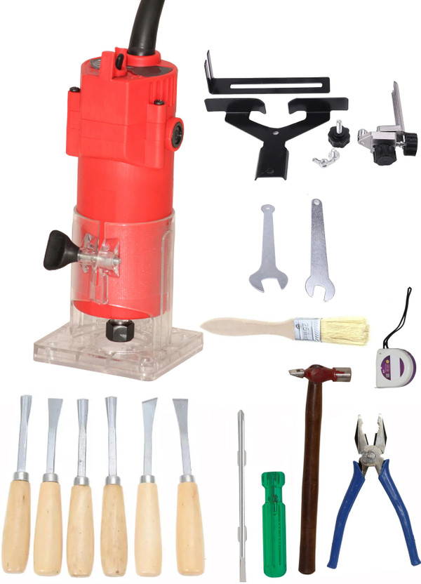 Digital Craft 30000 RPM Woodworking Electric Trimmer Machine,6Pc Wood Carving Set,4 Utility Tools, Rotary Tool(6.35 mm)