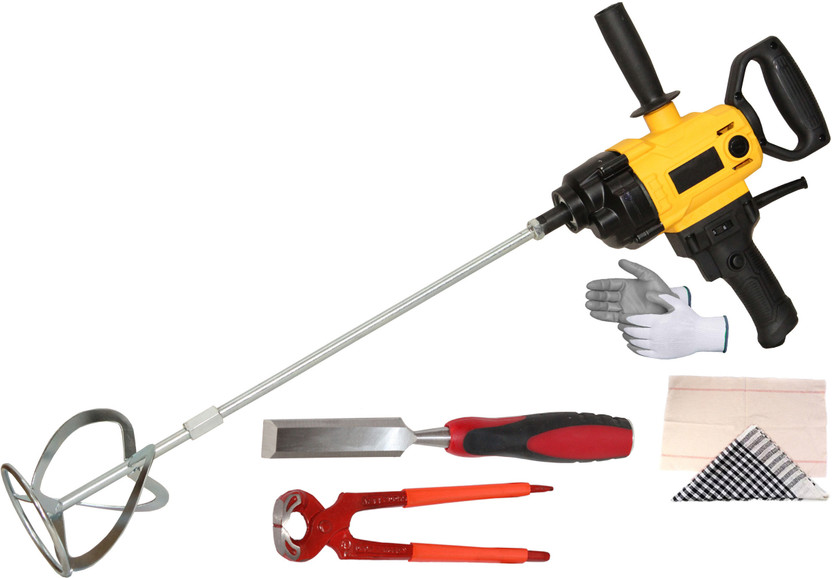 Digital Craft 1500W Industrial Mixer Paint Cement Paint Putty Mixing Machine Speed Regulation Paint Mixer Machine,8' Pincer Plier,25mm Wood Chisel Rotary Tool(12 mm)