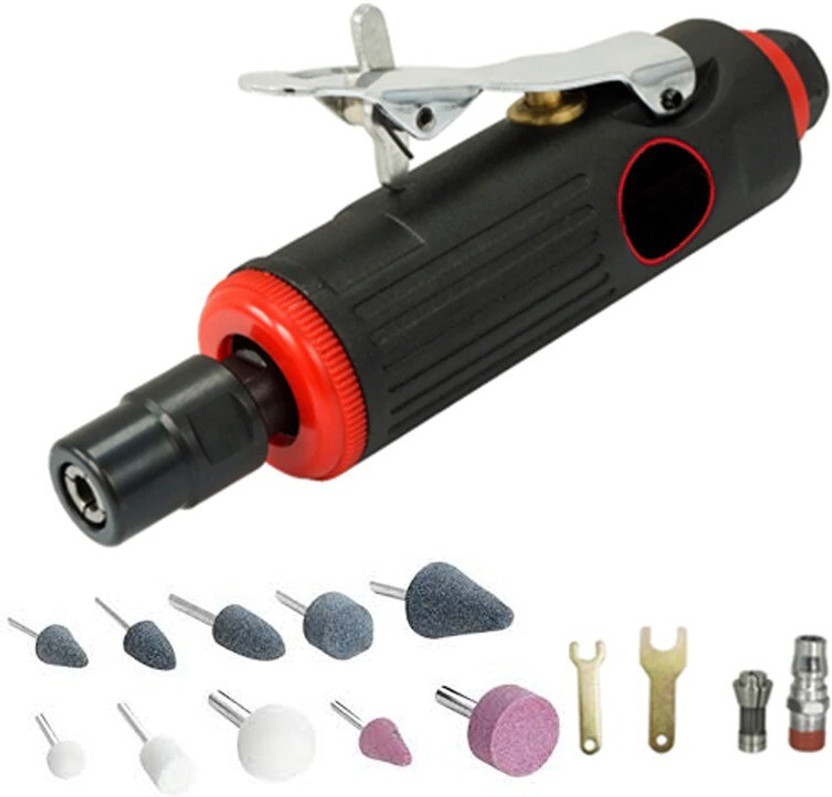 Digital Craft 15Pcs/Set 1/4 Inch Car Air Compressor 90psi Grinder Machine Tirel Rotary Stone Tool Kit High-speed Polishing Pneumatic Tools Rotary Tool(6 mm)