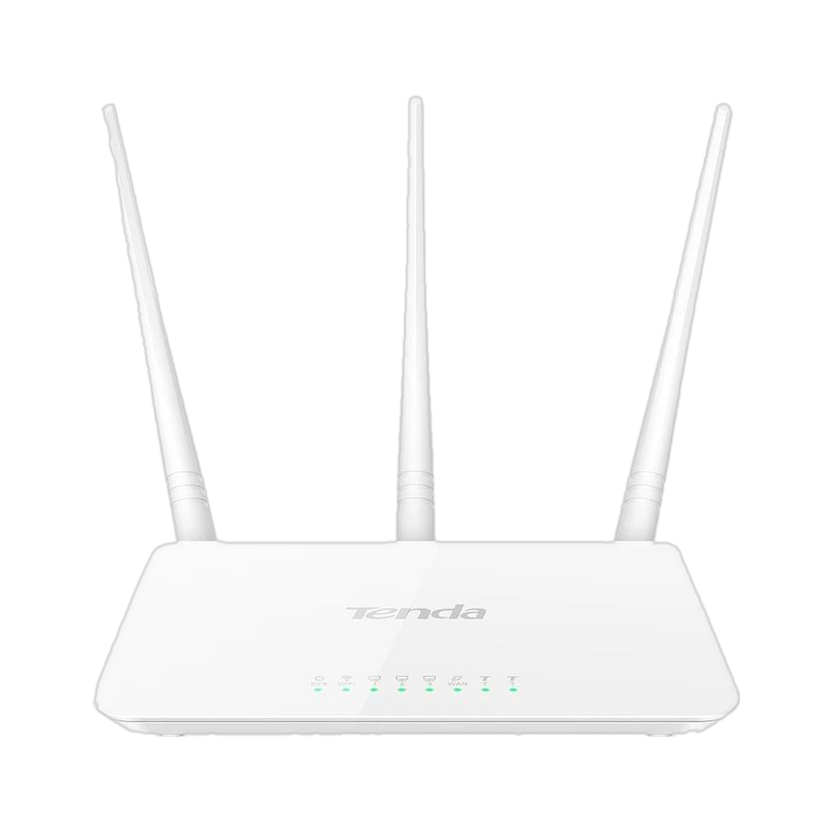 TENDA F3 Wireless Router 2.4 GHz 300 Mbps Wifi Speed Single Band External Antenna Ethernet (Cable Broadband)(White)