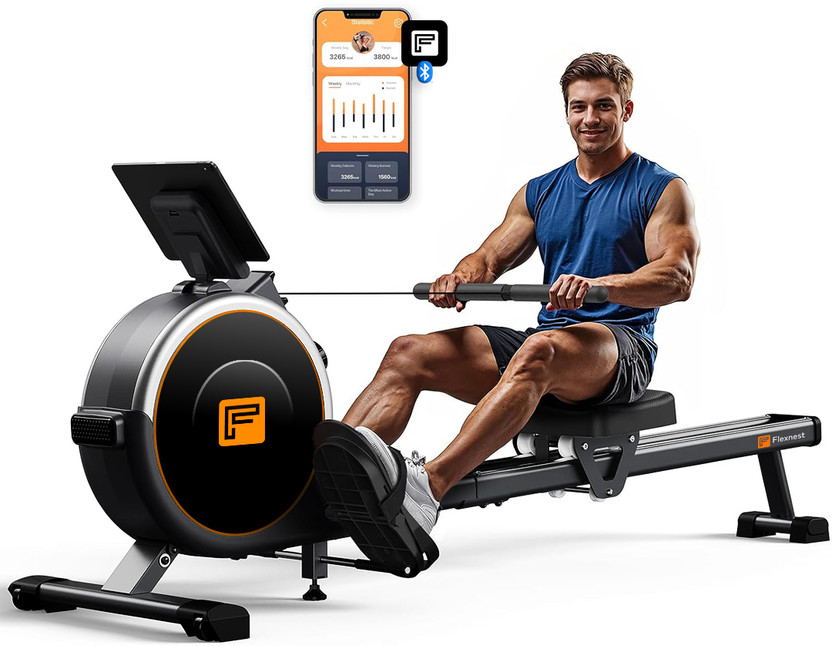 Flexnest Flexrower Lite Bluetooth Magnetic Rowing Machine - Virtual Classes from Trainers Rowing Machine(Fixed)