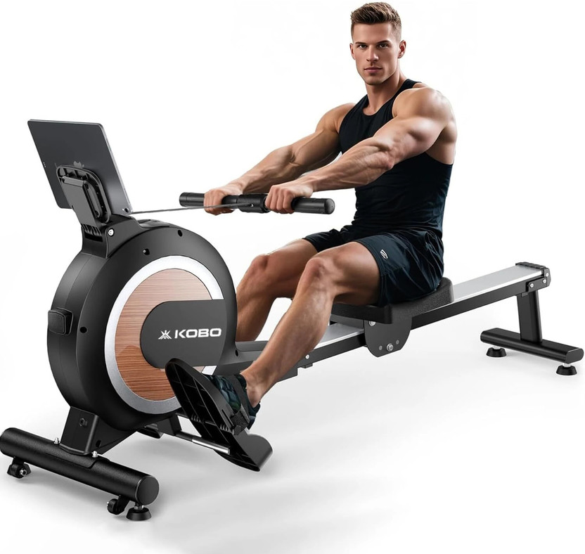 KOBO Rowing Machine 4 Kg Flywheel Magnetic Full Body Home Workout Machine Rowing Machine(Foldable)