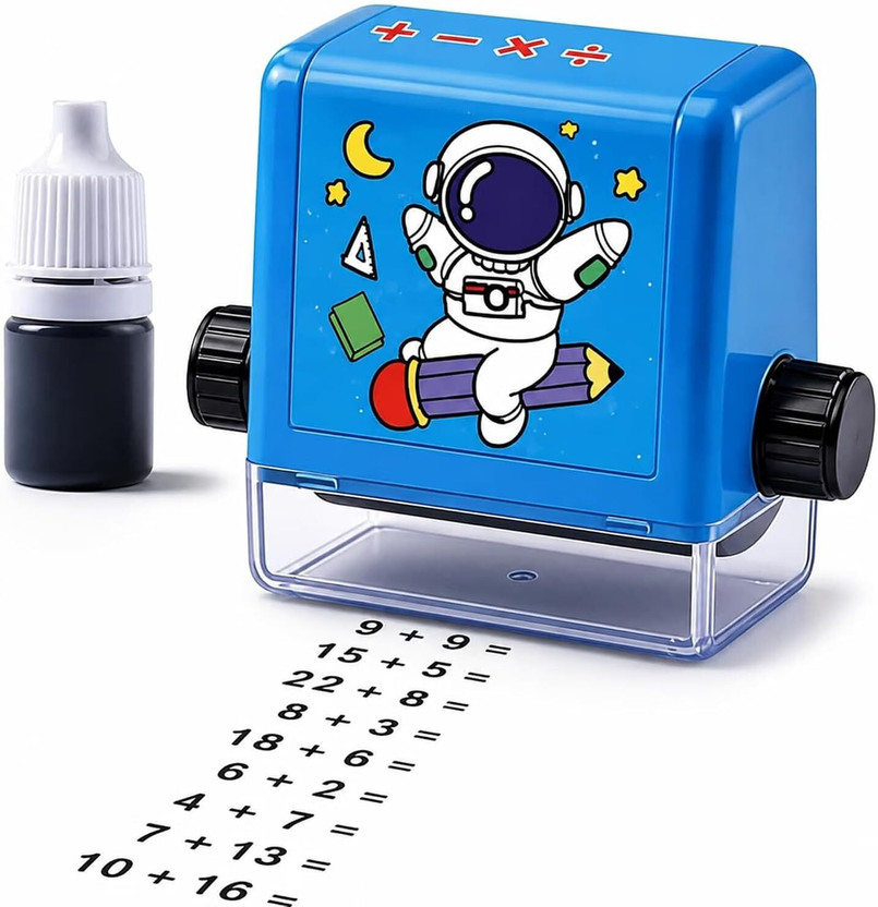 Homora Math Learning Roller Stamp Educational Math Roller Stamp(4.4 × 3 × 4.8 cm, BLACK)