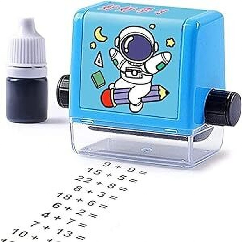 CRAZYABBS Roller Design Digital Teaching Stamp,Math Stamps Addition(MEDIUM, BLACK)