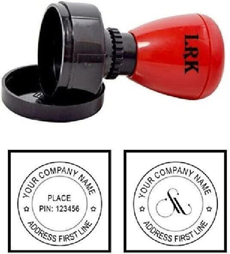 LRK Round Self-Inked Pri Ink Rubber Stamp(30mm, BLUE)